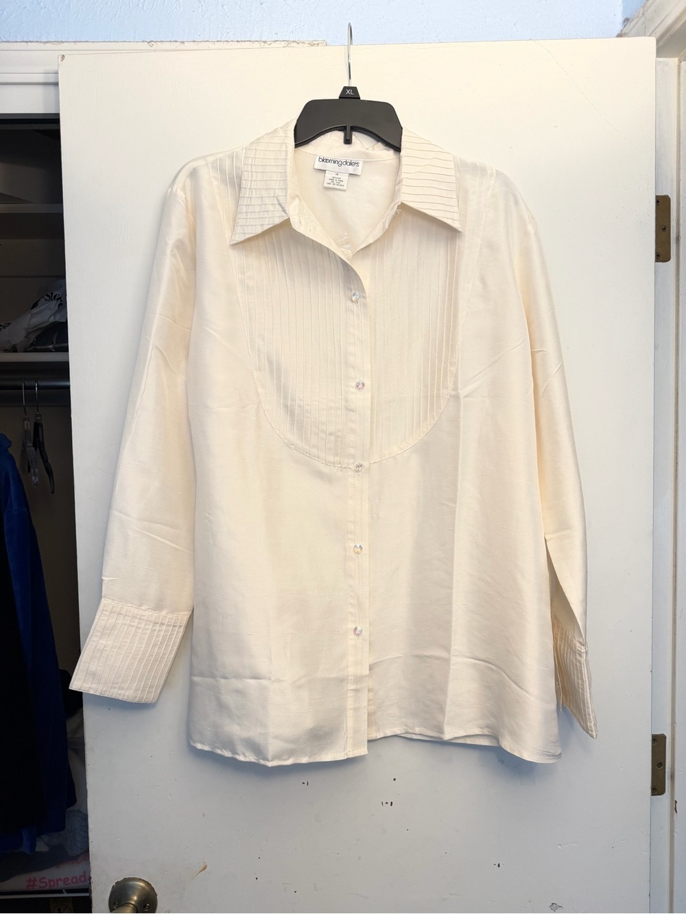 Cream Pleated Front Shirt